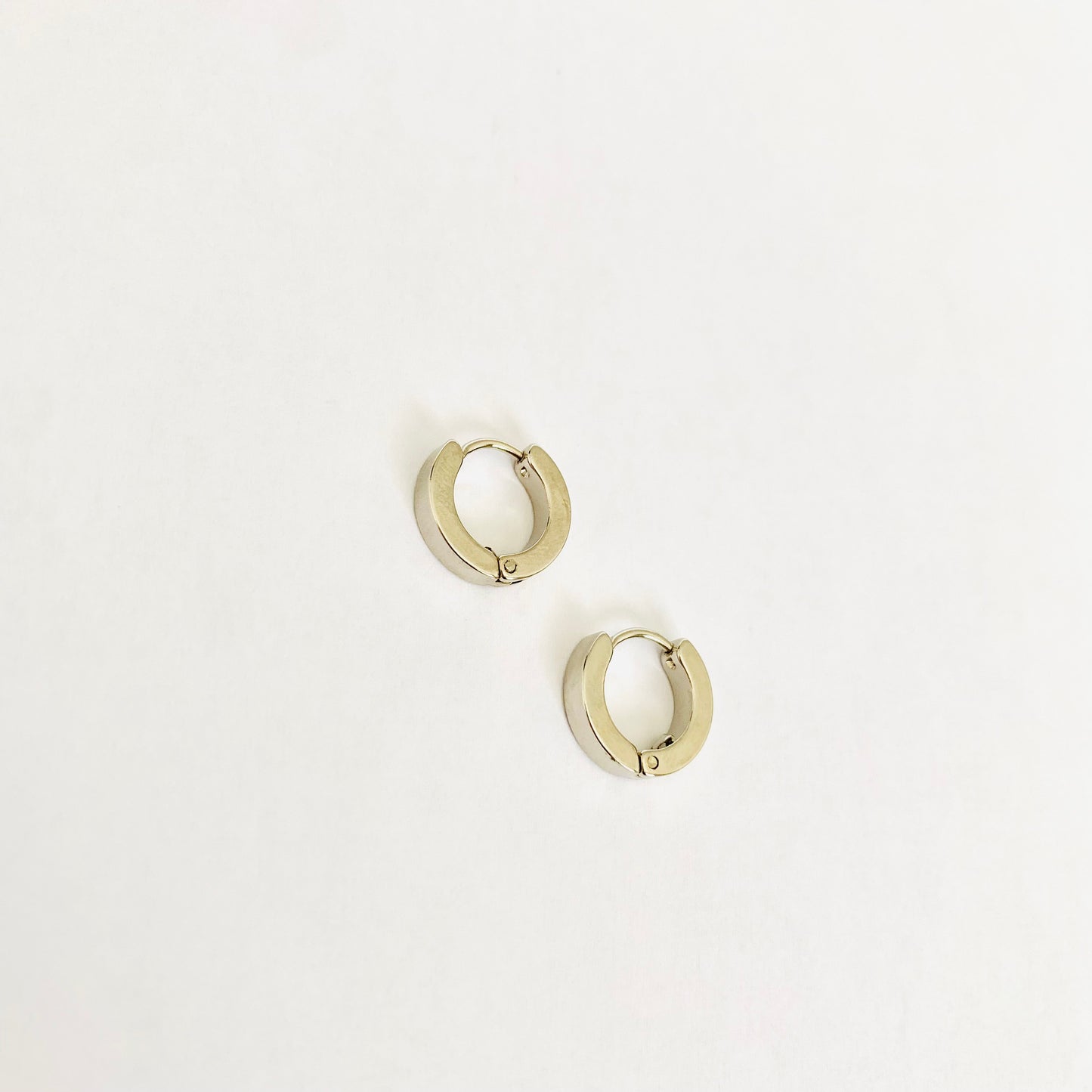 Silver Chunky Huggie Hoops