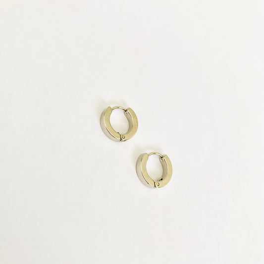 Silver Chunky Huggie Hoops