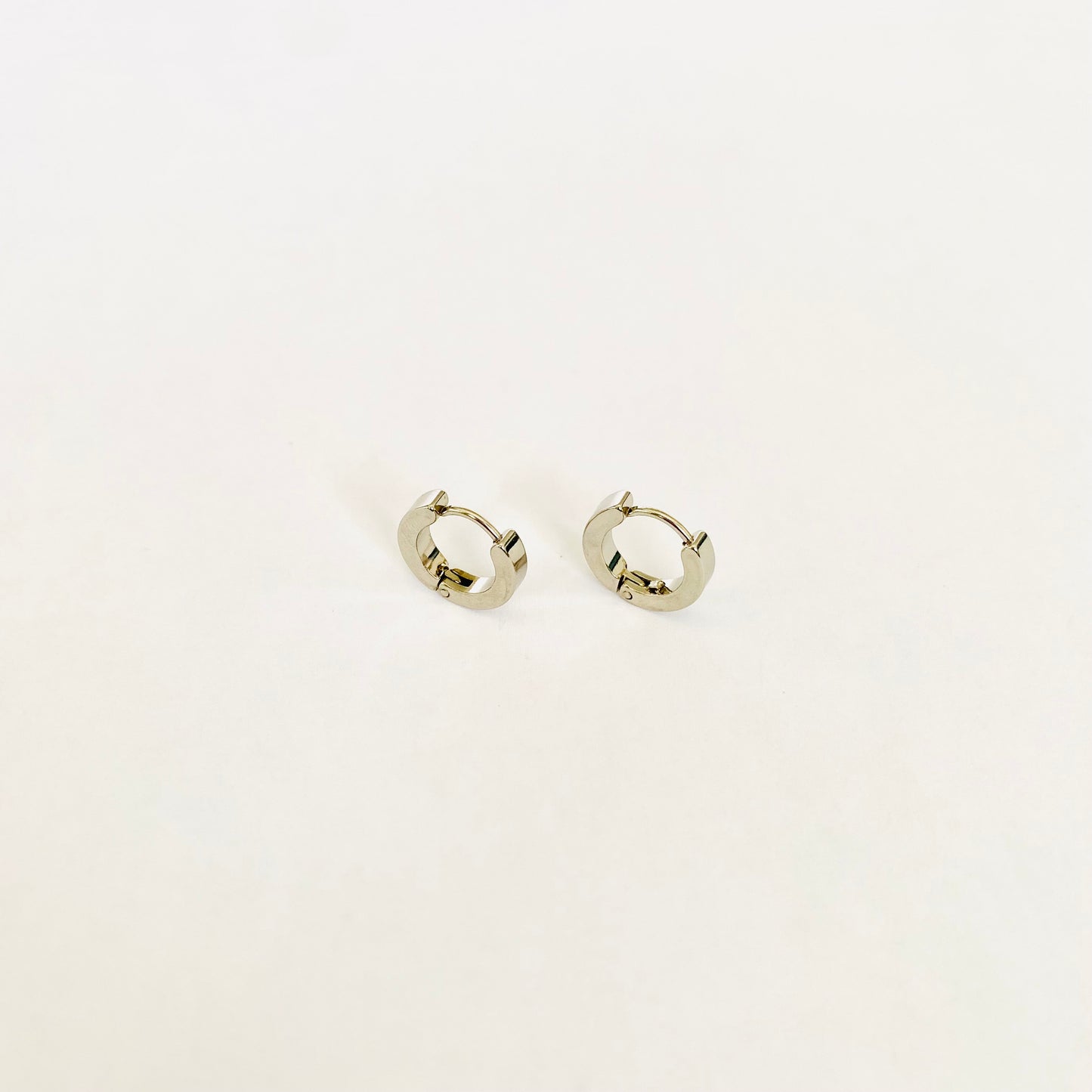 Silver Chunky Huggie Hoops