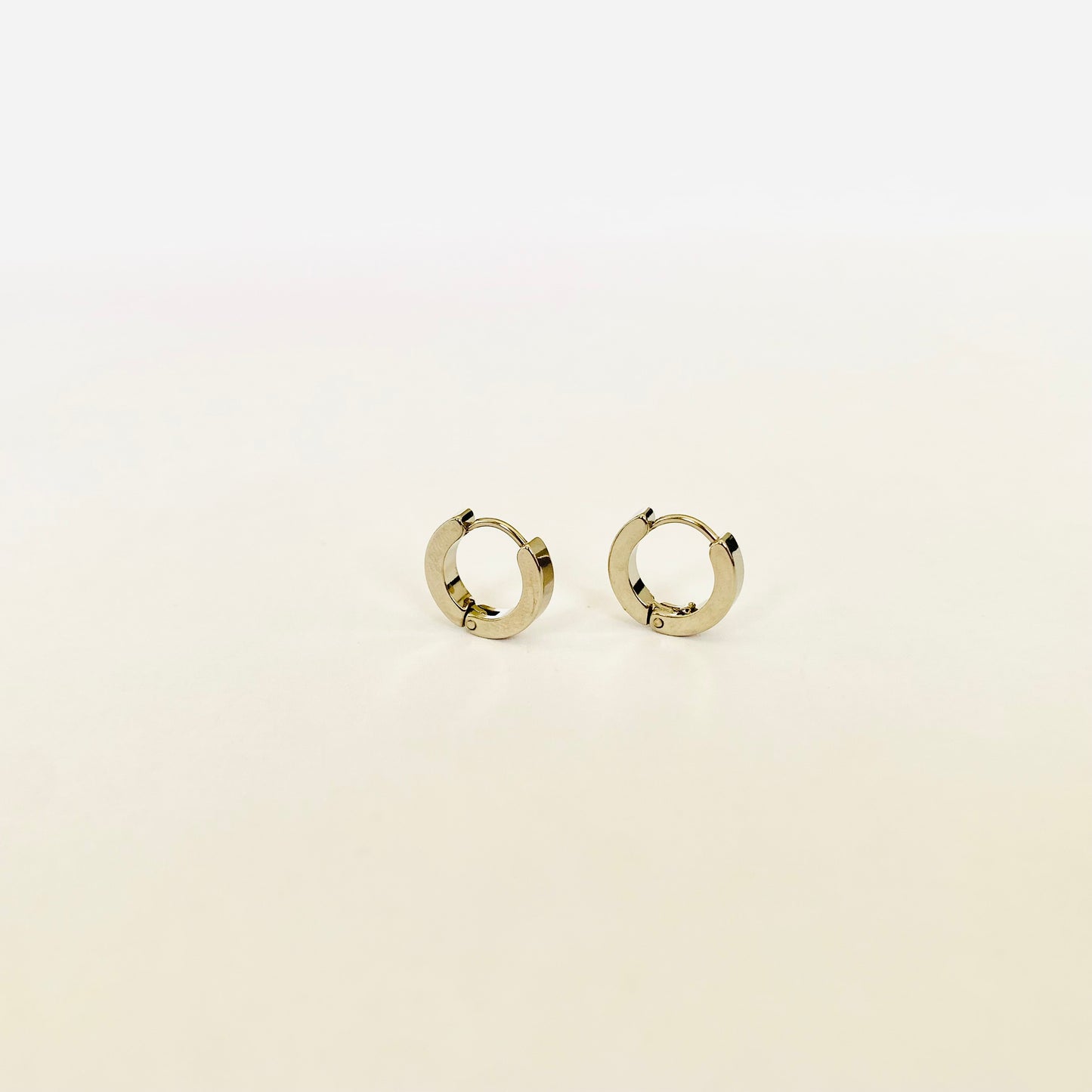 Silver Chunky Huggie Hoops