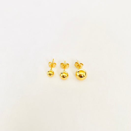 Gold Sphere Studs (3 pairs)