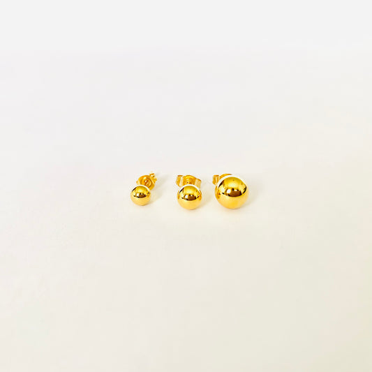Gold Sphere Studs (3 pairs)