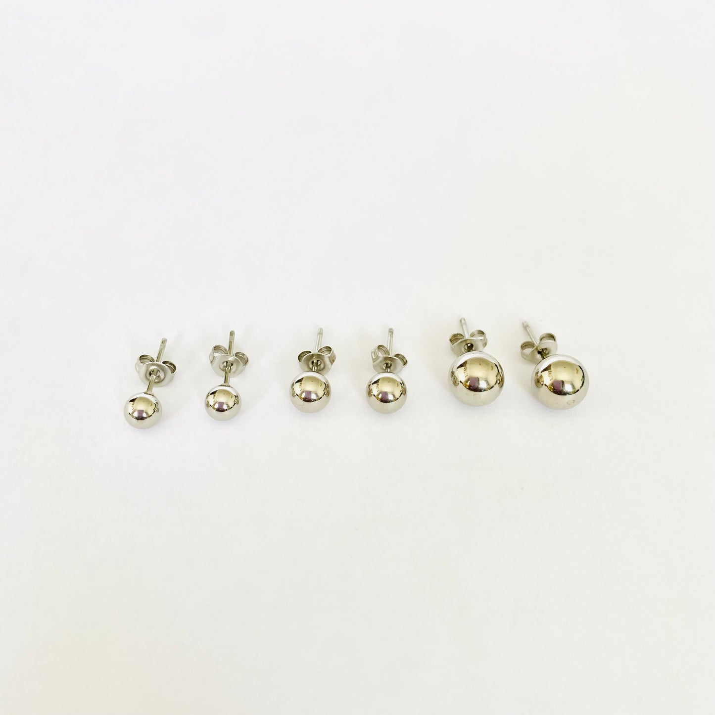 Silver Sphere Studs (3 pairs)