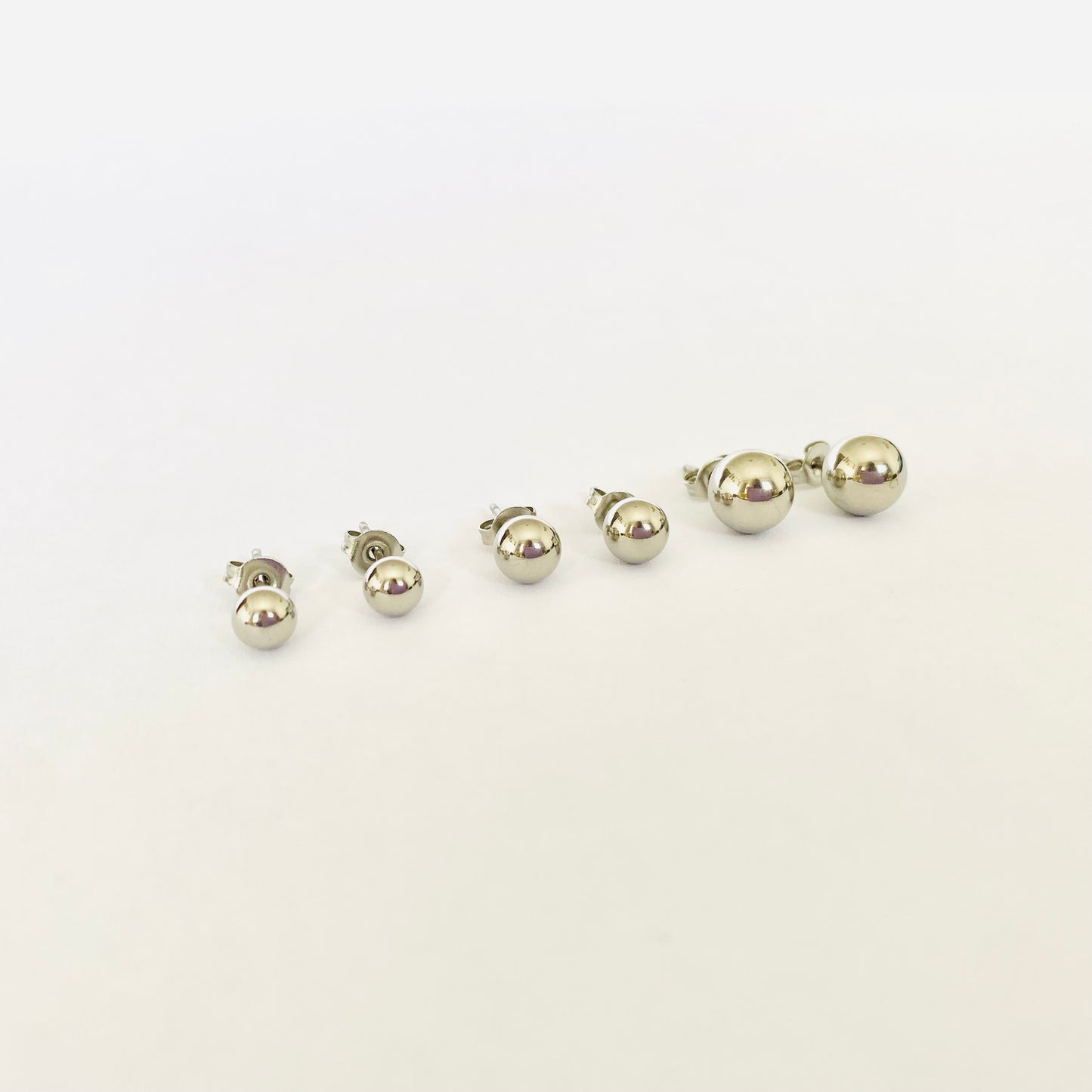 Silver Sphere Studs (3 pairs)