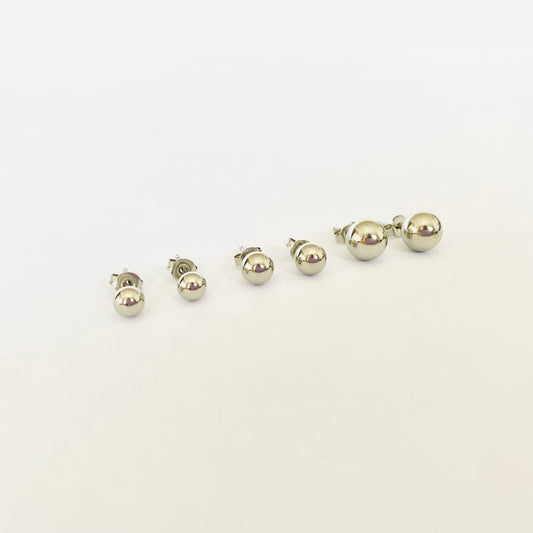 Silver Sphere Studs (3 pairs)