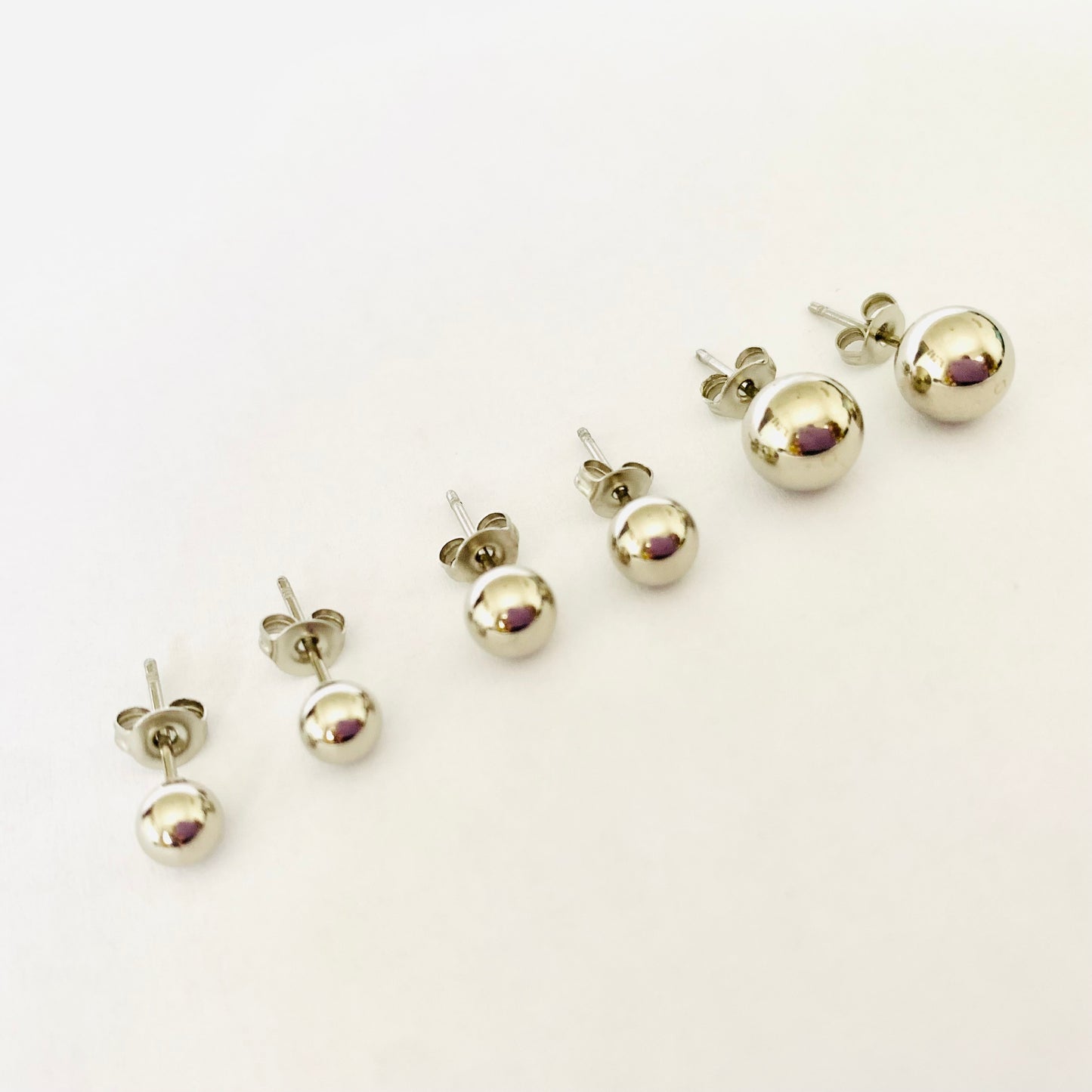 Silver Sphere Studs (3 pairs)