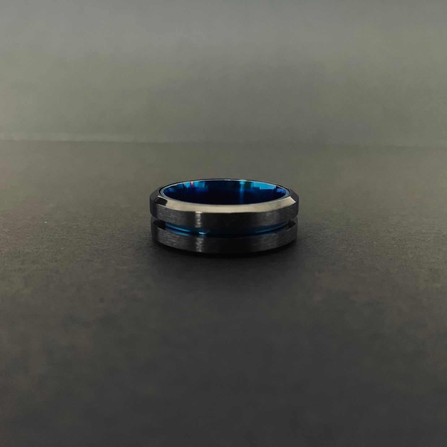 Black Blue Line Ring