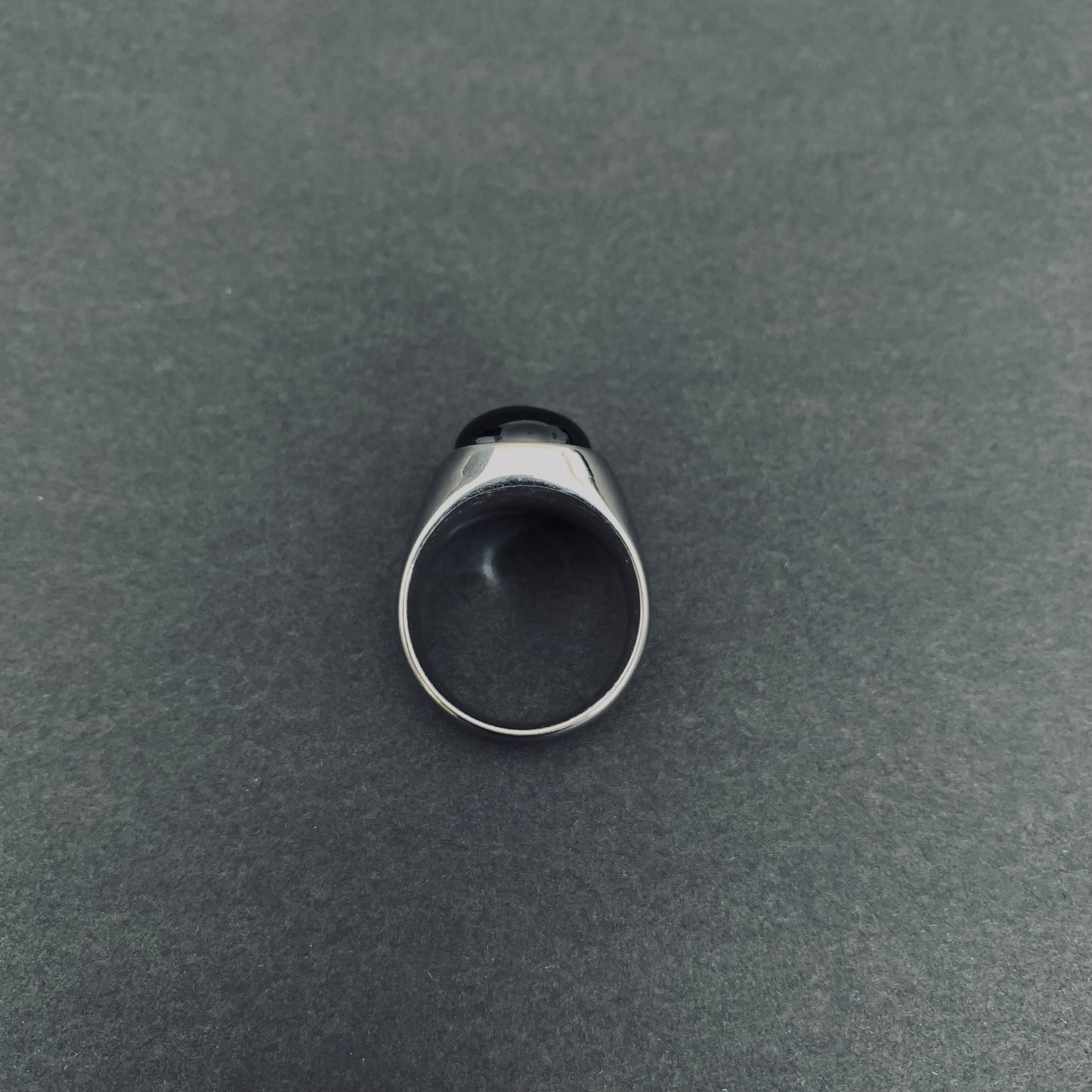 Black Onyx Dome Ring (Silver)