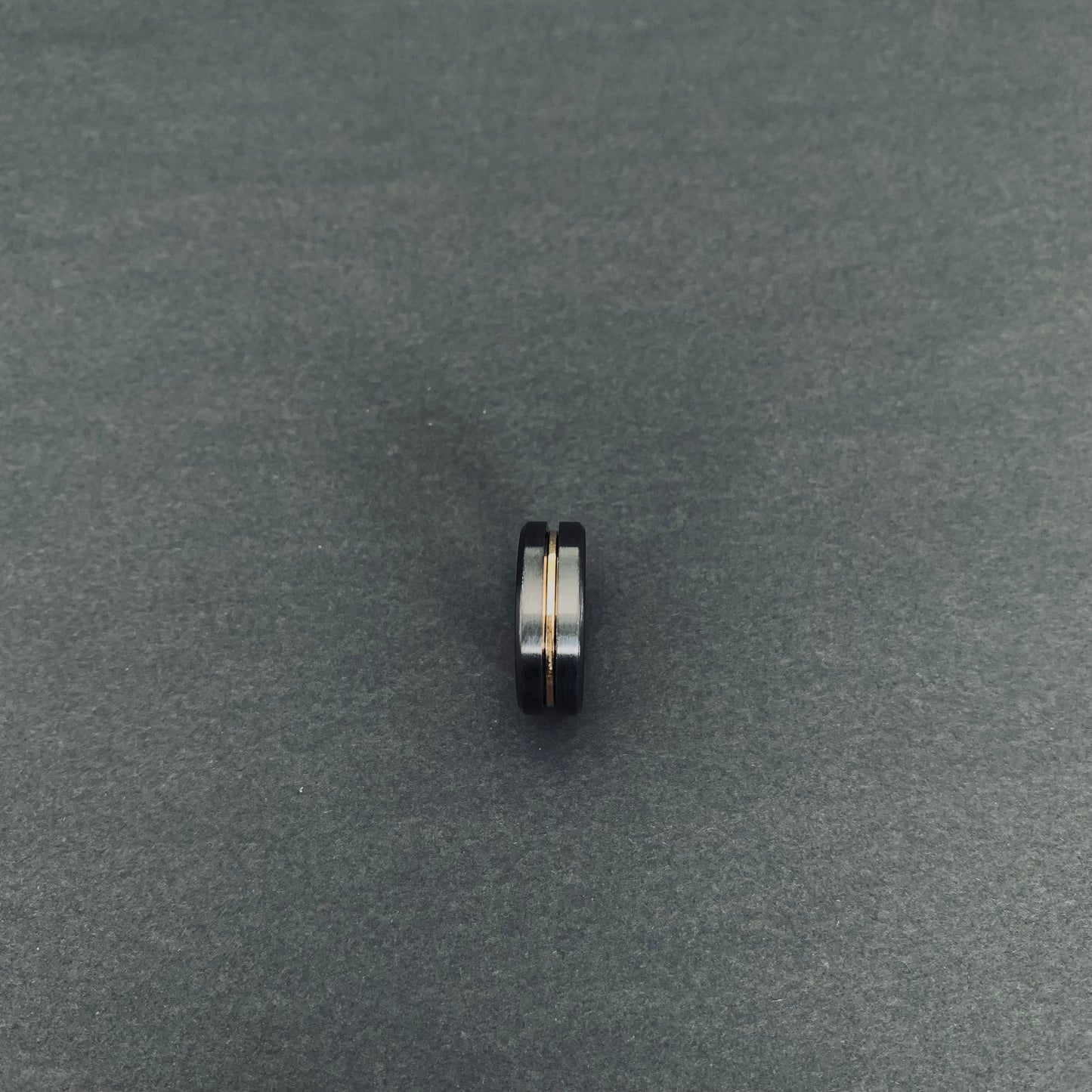 Black Gold Line Ring