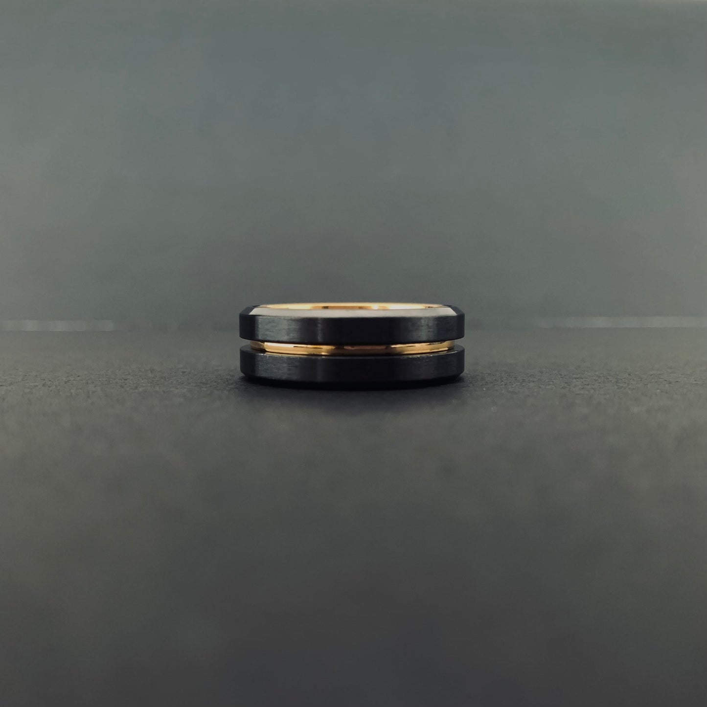 Black Gold Line Ring