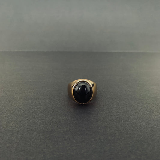 Black Onyx Dome Ring (Gold)