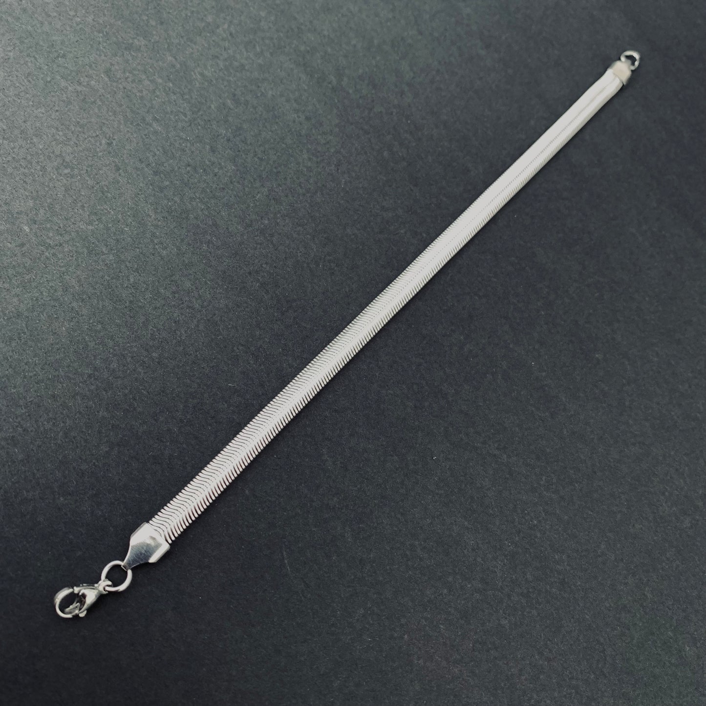 Silver-toned Herringbone Chain Bracelet