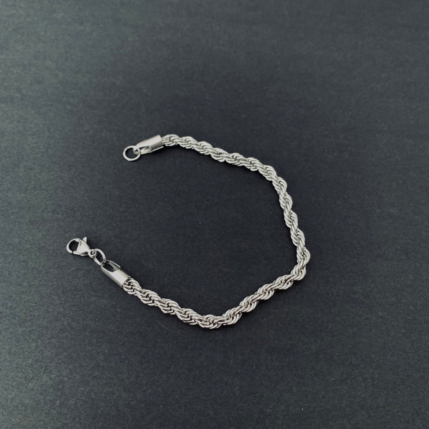 Silver Rope Chain Bracelet