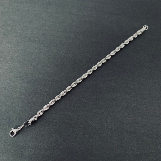 Silver Rope Chain Bracelet