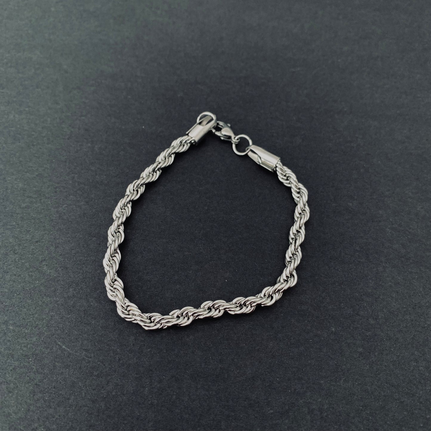 Silver Rope Chain Bracelet