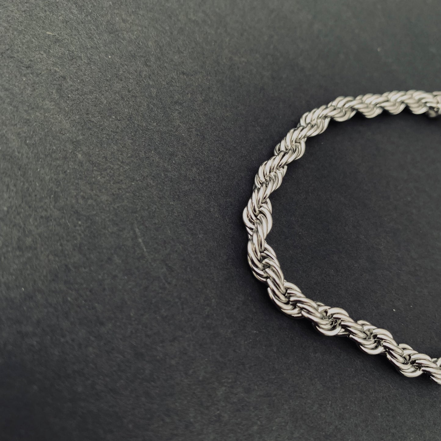 Silver Rope Chain Bracelet