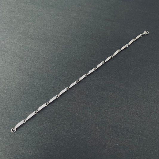 Silver Bar Link Chain Bracelet