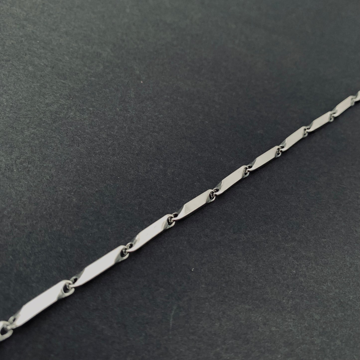 Silver Bar Link Chain Bracelet