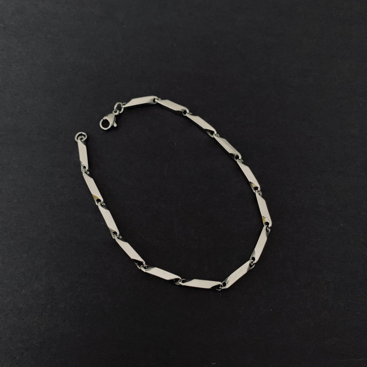 Silver Bar Link Chain Bracelet