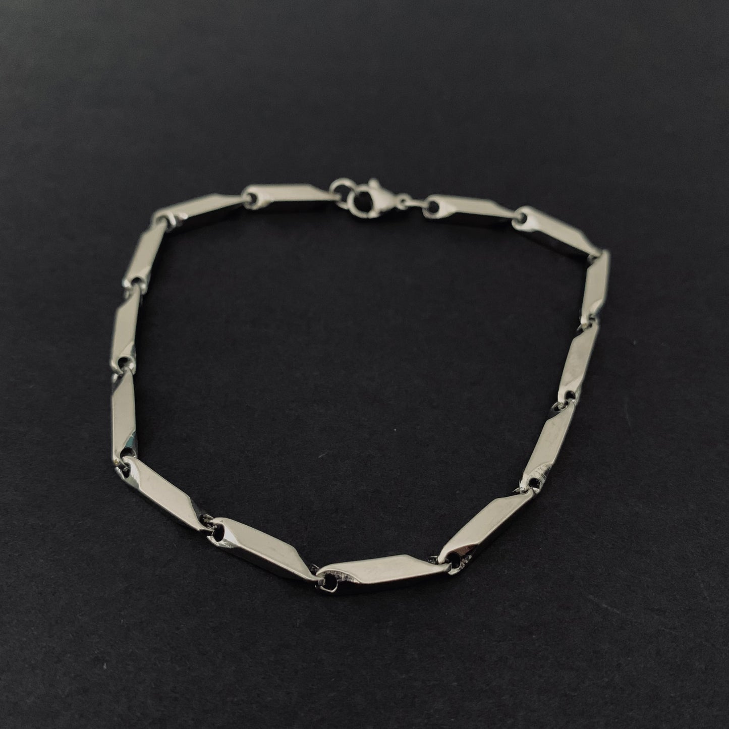 Silver Bar Link Chain Bracelet