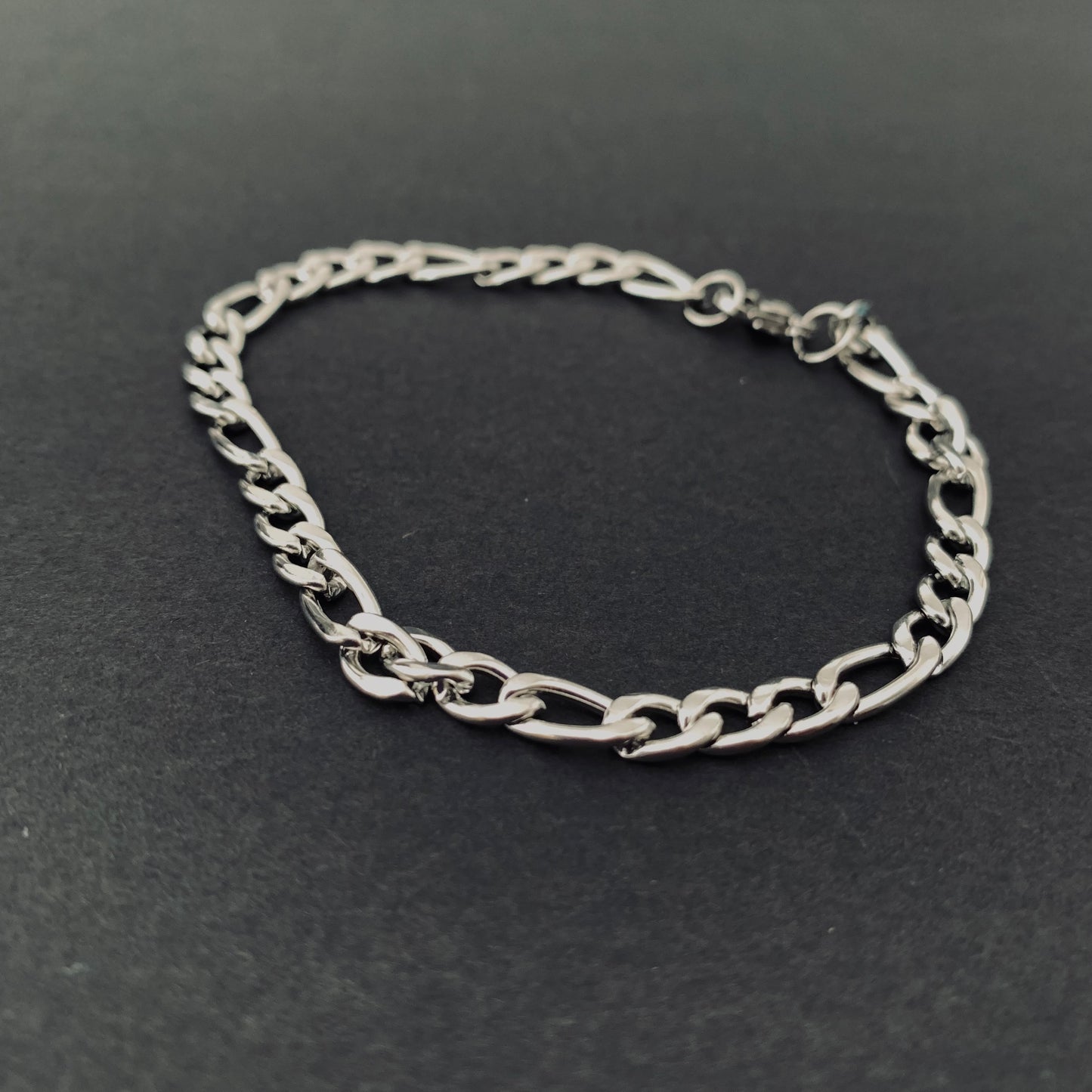 Silver Figaro Chain Bracelet