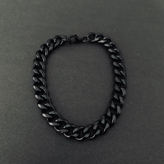 Black Curb Chain Bracelet (9mm)