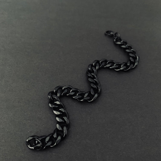 Black Curb Chain Bracelet (9mm)