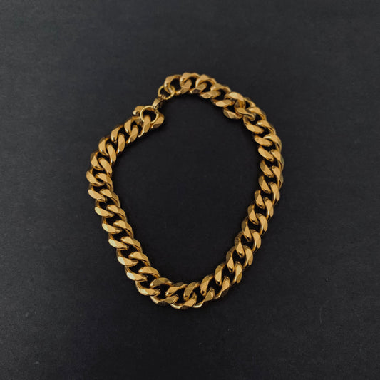 Gold Curb Chain Bracelet (9mm)