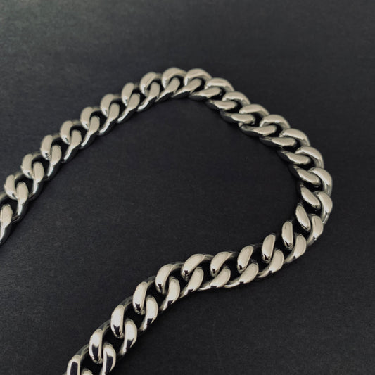 Silver Cuban Link Chain Necklace