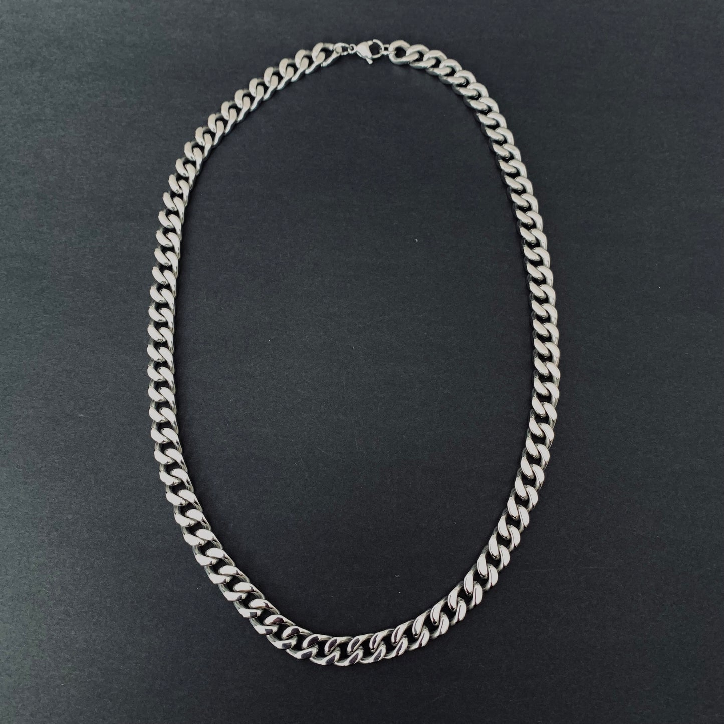 Silver Cuban Link Chain Necklace