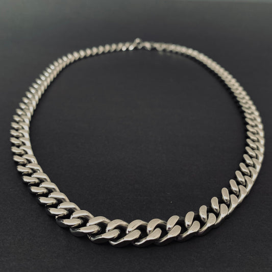 Silver Cuban Link Chain Necklace
