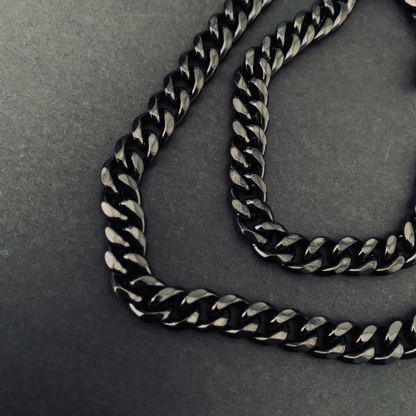 Black Cuban Link Chain Necklace