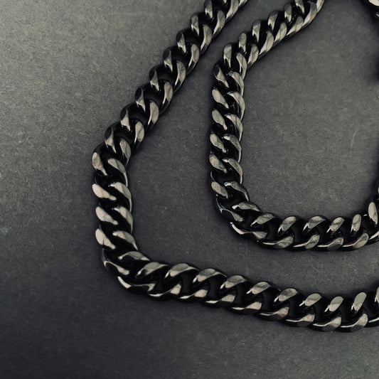 Black Cuban Link Chain Necklace