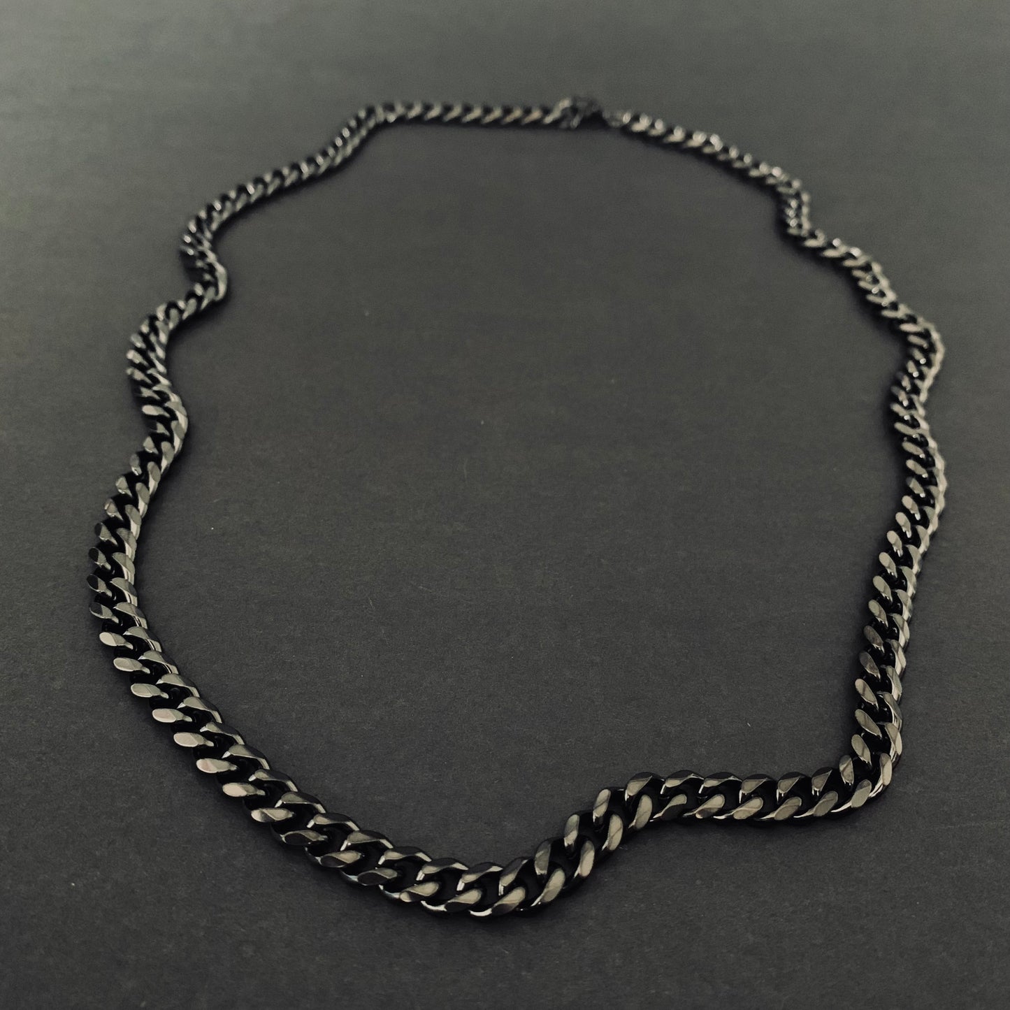 Black Cuban Link Chain Necklace