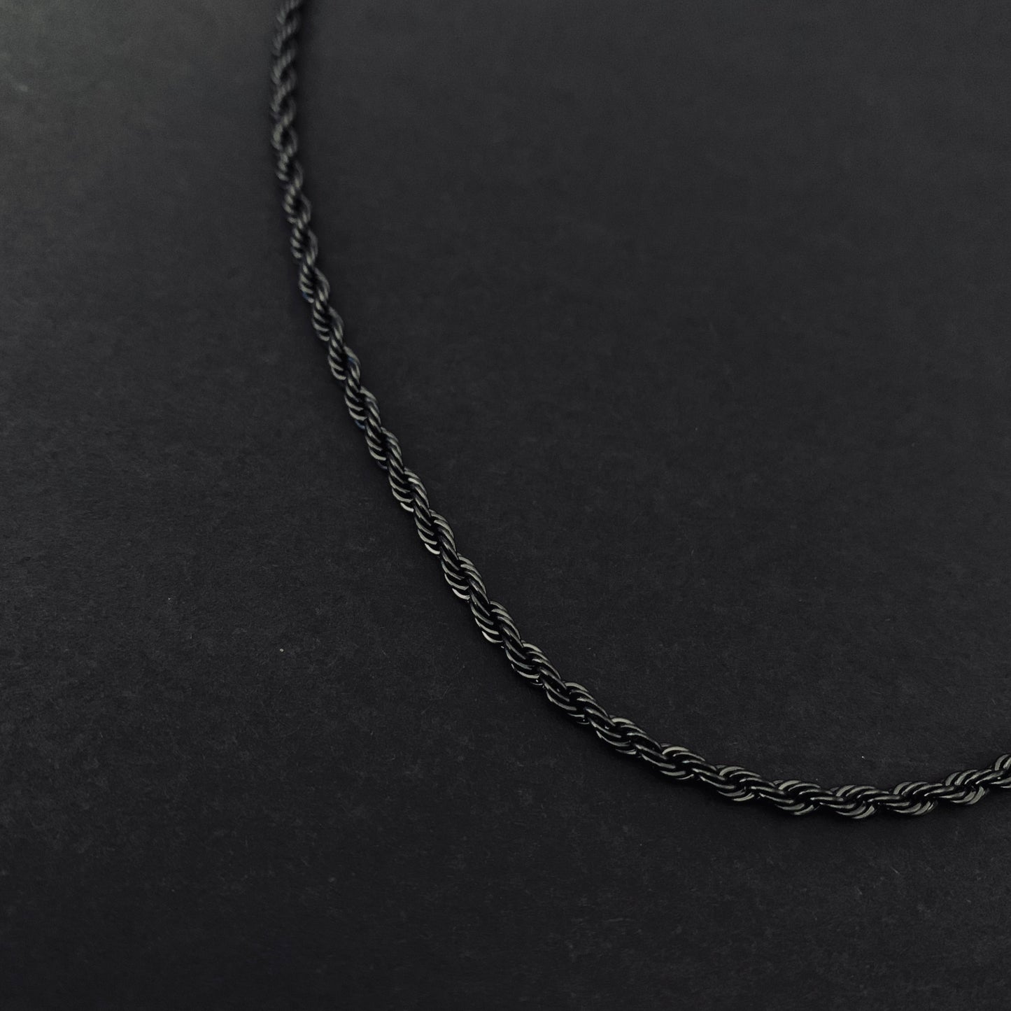 Black Rope Chain Necklace