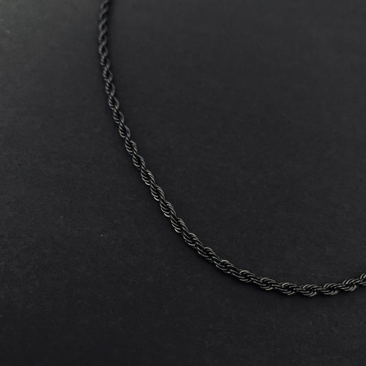 Black Rope Chain Necklace