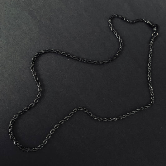 Black Rope Chain Necklace