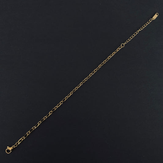 Gold Rolo Link Chain Bracelet