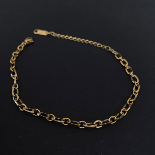 Gold Rolo Link Chain Bracelet