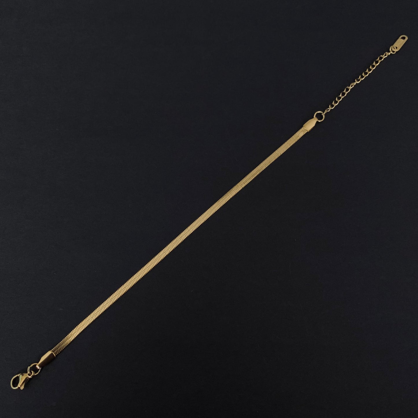 Gold Herringbone Chain Bracelet