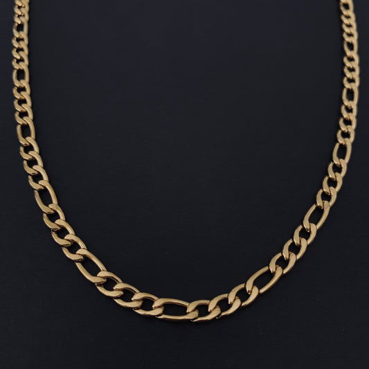 Gold Figaro Chain Necklace (450x5)