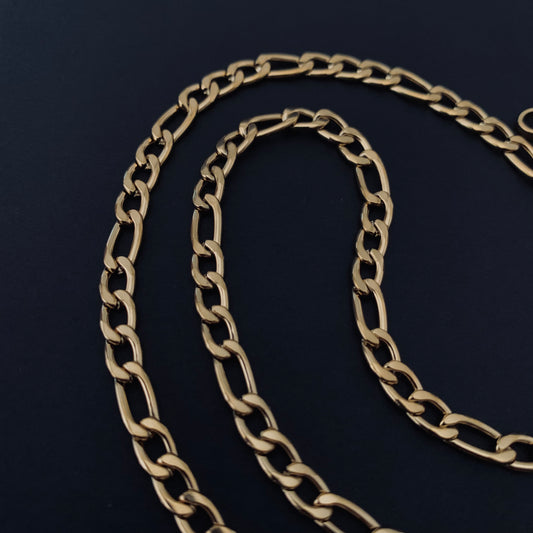 Gold Figaro Chain Necklace (500x5)