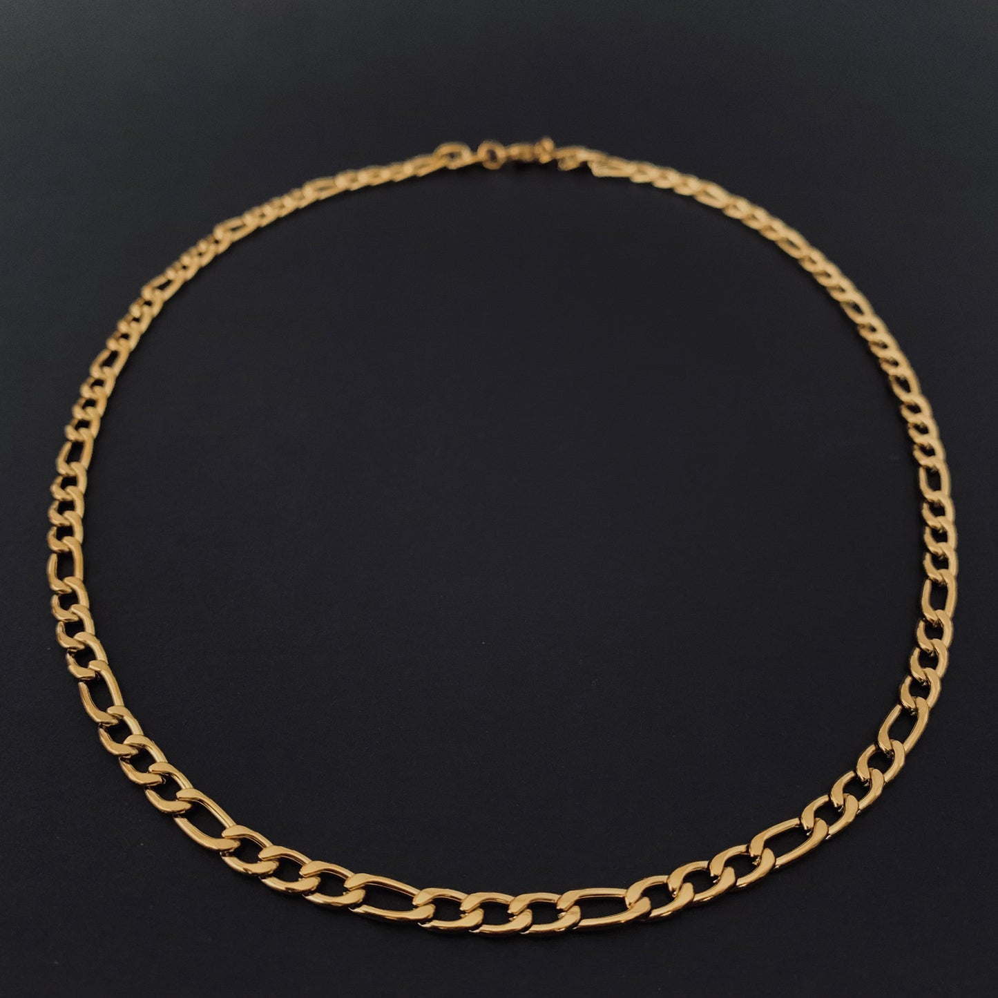 Gold Figaro Chain Necklace (500x5)